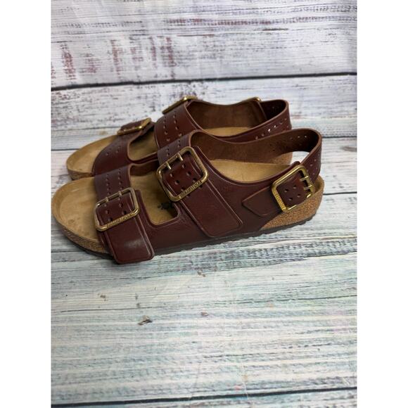Birkenstock Milano Brown Leather Sandals Men’s Size 45 EU 12 12.5 NWOB main image 5